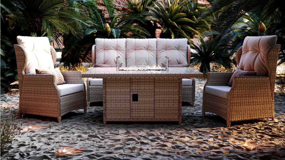 Jetzt Ess-Lounge Terrassenmöbel aus Polyrattan kaufen. Die Ess