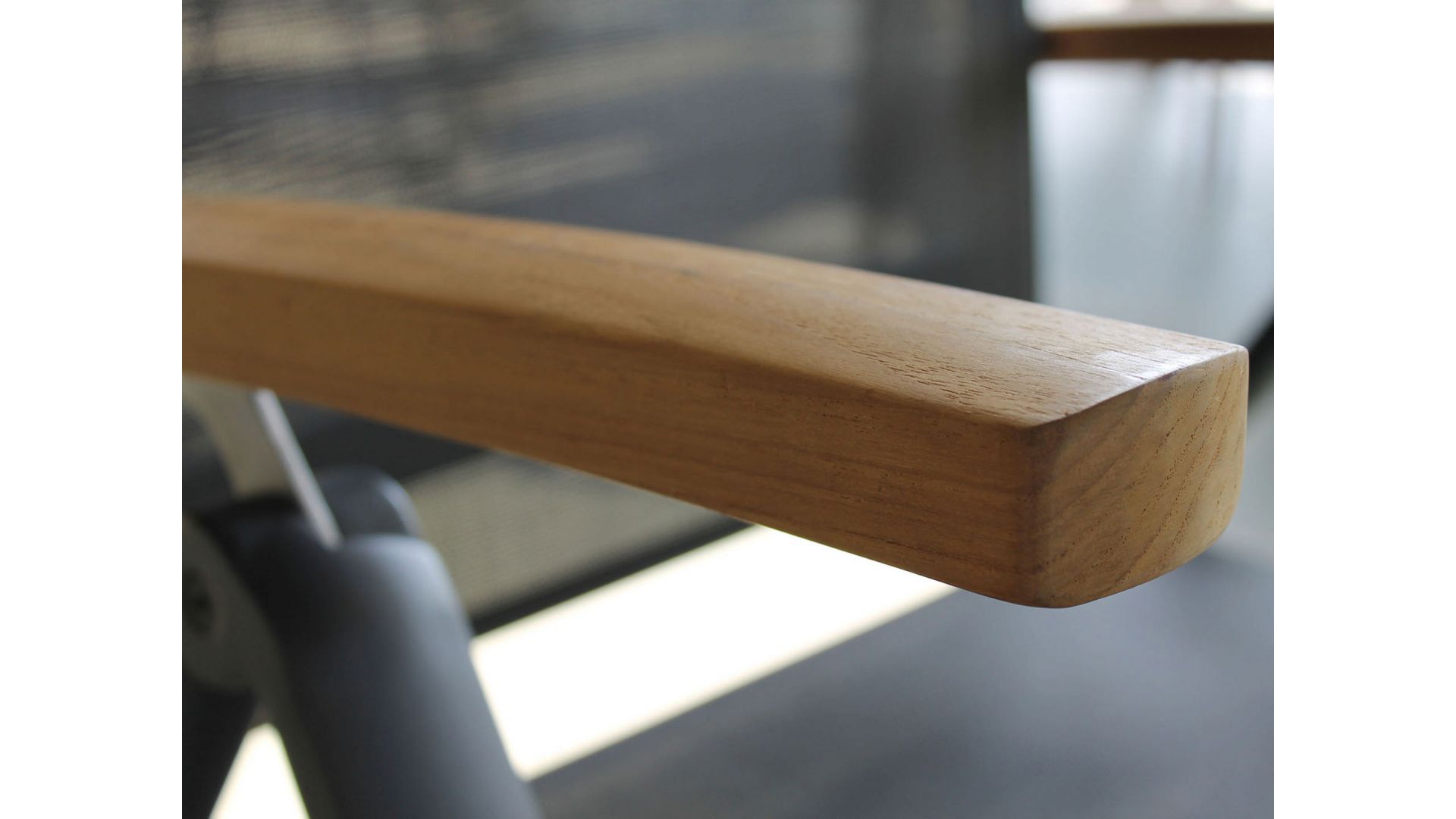 Gartenhocker Cavalese - Wetterfester Aluminium Hocker Anthrazit/Teak