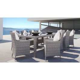 Terrassen Esstisch Set für 10 Personen aus Polyrattan | artelia.de