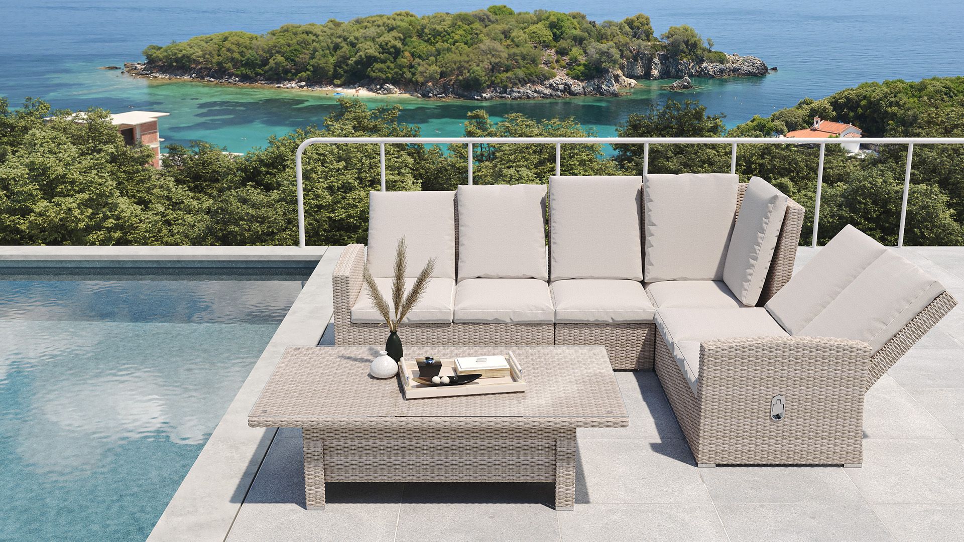 Jetzt EssLounge Terrassenmöbel aus Polyrattan kaufen. Die Ess