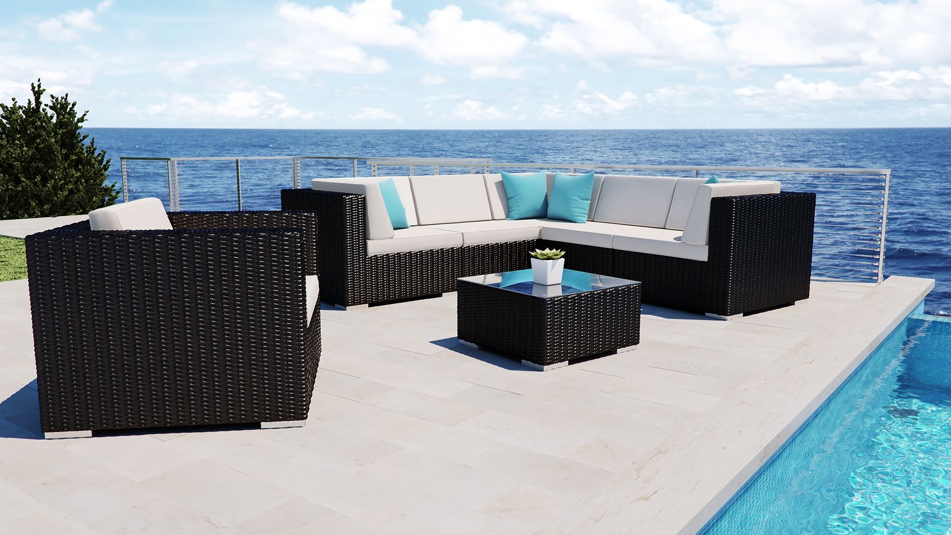 Lounge Garten Eckcouch aus Polyrattan im Angebot kaufen artelia.de