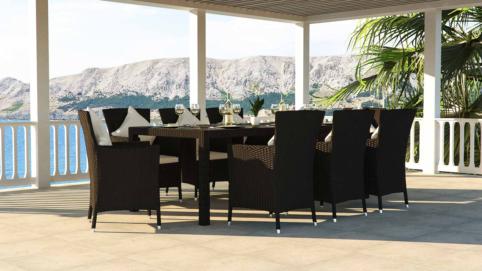 ARTELIA | Terrassen Esstisch Set für 8 Personen aus Polyrattan ARTELIA | Terrassen Esstisch Set für 8 Personen aus Polyrattan