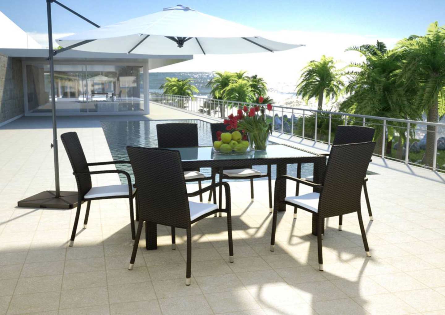 Polyrattan Esstisch Set Marzato M